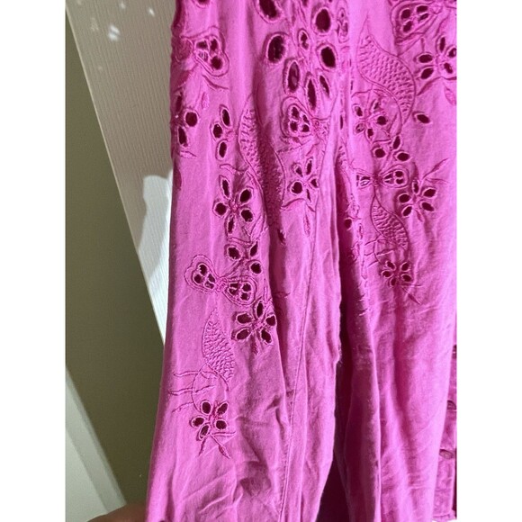 Denim 24/7 Silk Embroidered Floral Crochet Magenta Office Casual 16w Boho - Picture 4 of 12